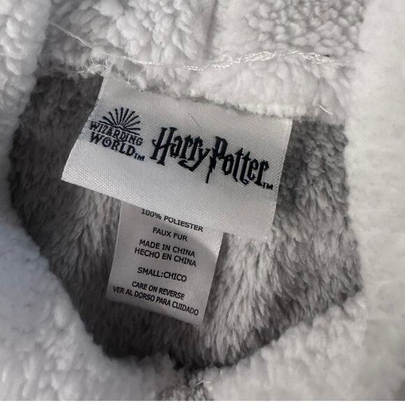 Wizarding World of Harry Potter Fleece Gray Hooded Nightgown Small Pocket Lounge - Picture 2 of 8